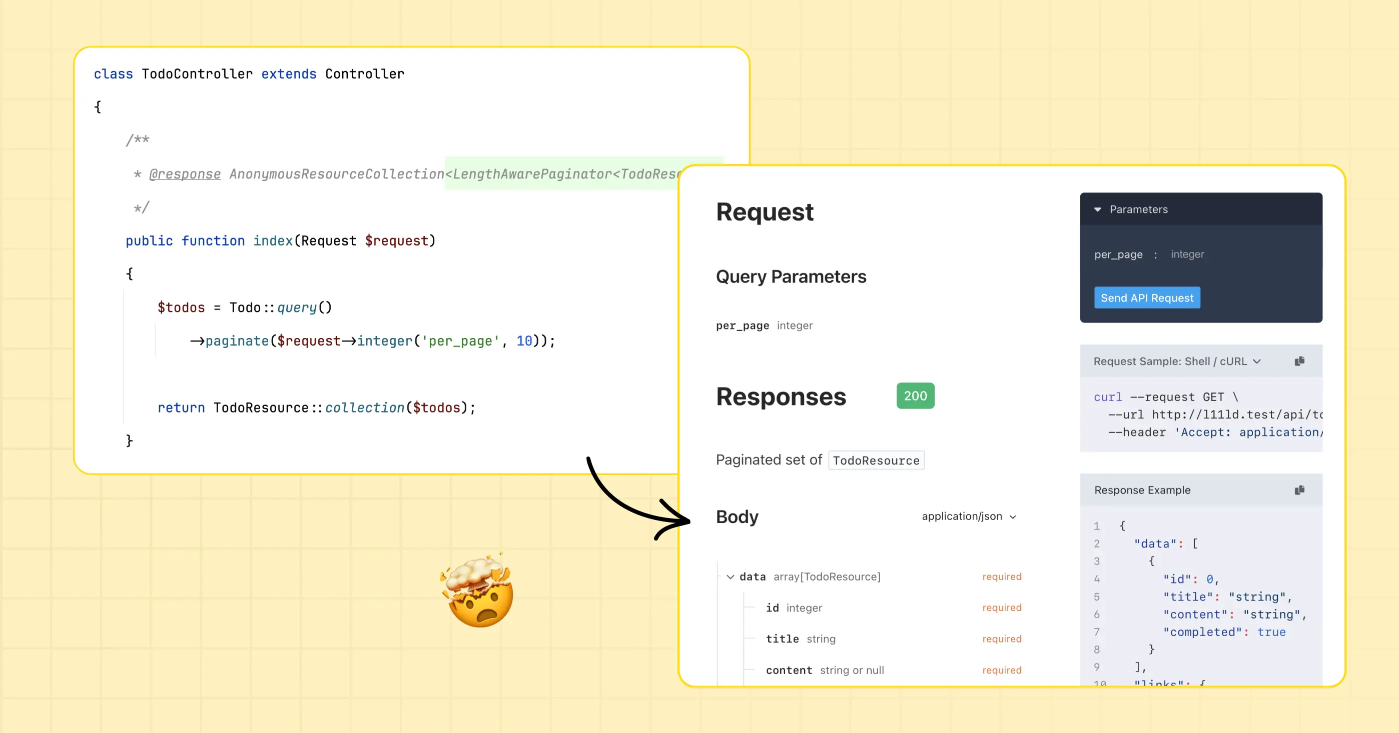 Fully automated API documentation generation for Laravel